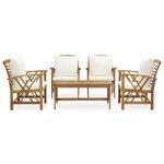 Salon de jardin meuble d'extérieur ensemble de mobilier 5 pièces avec coussins bois d'acacia solide 02_0016315