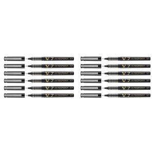 Stylo roller Hi-Tecpoint V7 Encre liquide Pointe moyenne Noir x 12 PILOT