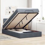 vidaXL Lit ottoman avec matelas et LED gris foncé 90x200cm