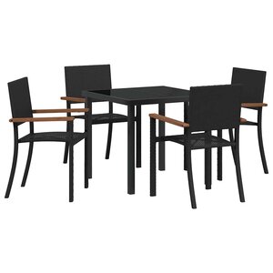 vidaXL Ensemble de salle à manger pour jardin 5 Pièces Noir