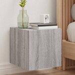 vidaXL Meuble TV mural avec lumières LED sonoma gris 30 5x35x30 cm