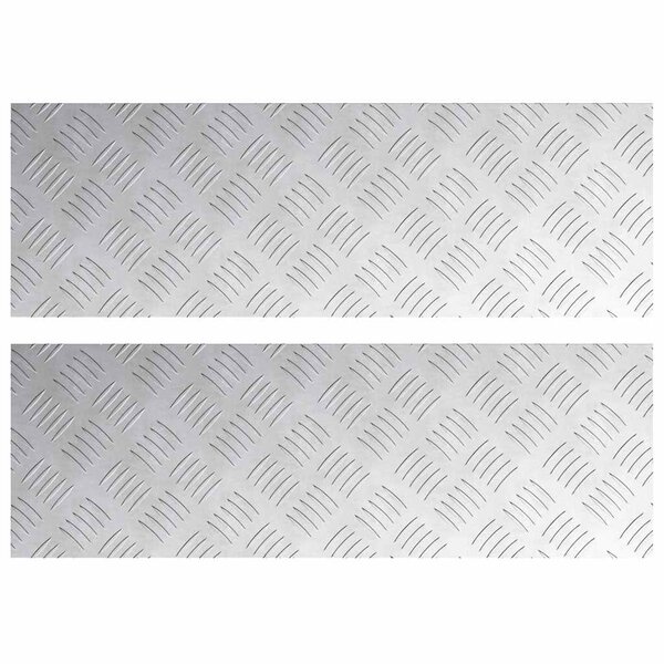 vidaXL Plaques à damier 2 Pièces Argent 75 x 25 cm Aluminium