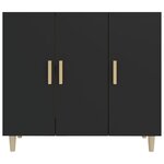 vidaXL Buffet noir 90x34x80 cm bois d'ingénierie