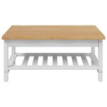VidaXL Table basse EKAI Blanc 100 x 60 x 45 5 cm Bois de pin massif