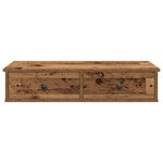 vidaXL Étagère murale avec tiroirs vieux bois bois d'ingénierie