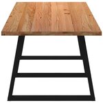 vidaXL Table à manger marron clair bois de chêne massif rectangulaire