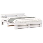 vidaXL Cadre de lit avec tête de lit Blanc 200 x 200 cm Pin massif