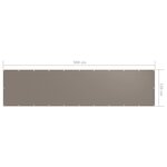 vidaXL Écran de balcon Taupe 120x500 cm Tissu Oxford
