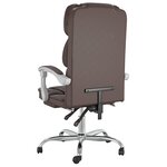 Chaise fauteuil siège pivotante de inclinable de bureau informatique étude similicuir brun 02_0024254