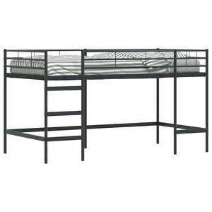 vidaXL Lit mezzanine pour enfants Noir 99 5 x 200 cm Acier