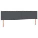 vidaXL Tête de lit LED Gris foncé 200 cm Tissu en velours côtelé