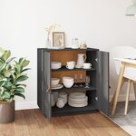 vidaXL Buffet Gris 65 5x40x75 cm Bois massif de pin