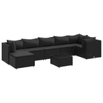 vidaXL Salon de jardin 8 Pièces avec coussins noir résine tressée