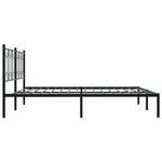vidaXL Cadre de lit métal sans matelas avec tête de lit noir 193x203cm
