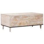 vidaXL Table basse Blanc 100 x 54 x 40 cm Bois de mangue massif