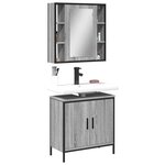 vidaXL Ensemble de meubles de salle de bain 2 Pièces Sonoma gris