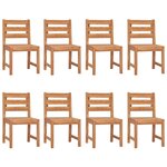 vidaXL Chaises de jardin lot de 8 Bois de teck solide