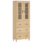 vidaXL Buffet haut Chêne sonoma 69 5x34x180 cm Bois d'ingénierie