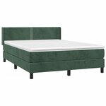 vidaXL Sommier à lattes de lit et matelas Vert foncé 140x200cm Velours