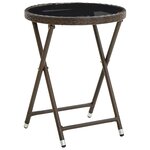 vidaXL Ensemble de bistro avec coussins 3 Pièces marron rotin et verre