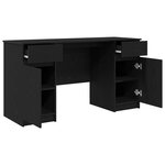 Bureau vidaXL Noir Chêne 140x49x76 cm Bois d'ingénierie