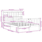 vidaXL Lit bibliothèque sans matelas 150x200 cm bois massif de pin