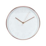 Horloge ronde cuivrée et blanche 30.5 cm