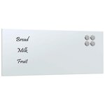 vidaXL Tableau noir magnétique mural Blanc 50x20 cm Verre trempé