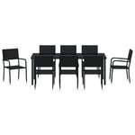 vidaXL Ensemble de salle à manger de jardin de 9 pièces en poly rattan noir