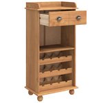 vidaXL Vitrine à vin ASKIM avec 12 porte-bouteilles en bois massif de pin marron miel