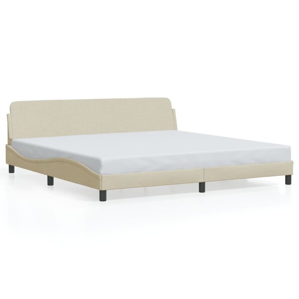 vidaXL Cadre de lit sans matelas crème 200x200 cm tissu