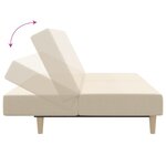 vidaXL Canapé-lit à 2 places crème tissu