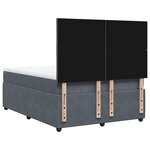 vidaXL Sommier à lattes de lit et matelas Gris foncé 140x190cm Velours