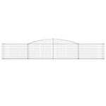 vidaXL Paniers à gabions arqués 7 Pièces 400x30x60/80 cm Fer galvanisé