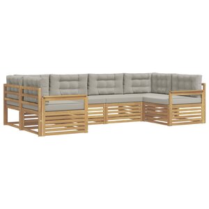 vidaXL Ensemble de canapés d'extérieur 6 pc Blanc et gris clair