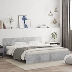 vidaXL Cadre de lit sans matelas gris béton 180x200 cm