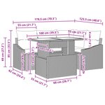 vidaXL Ensemble de canapés de jardin 5 pièces avec coussins gris clair en poly rotin