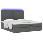 VidaXL Cadre de lit ottoman avec matelas gris foncé 160x200cm tissu