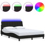 vidaXL Cadre de lit sans matelas Hanko noir 140x200 cm tissu