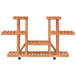 vidaXL Support à fleurs avec roues 110x25x78 cm bois massif de sapin