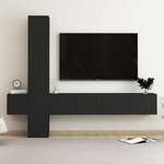 vidaXL Ensemble de meubles TV 5 Pièces Noir Bois d'ingénierie