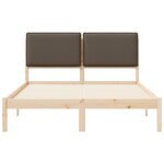 vidaXL Cadre de lit avec tête de lit rembourrée Taupe 135 x 190 cm