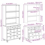 vidaXL Hutch ASKIM marron miel 91 x 40 x 184 cm Bois de pin massif