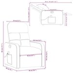 vidaXL Fauteuil de massage inclinable Crème Tissu