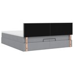 VidaXL Cadre de lit ottoman et matelas gris clair 200x200cm tissu