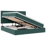 vidaXL Lit avec rangement et matelas Vert foncé 160 x 200 cm Velours