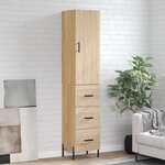 vidaXL Buffet haut Chêne sonoma 34 5x34x180 cm Bois d'ingénierie