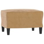 vidaXL Ensemble de canapés 3 Pièces avec coussins Marron Velours