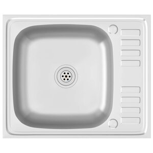 vidaXL Jeu d'évier de cuisine et égouttoir argenté 500x600x155 mm inox