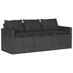 vidaXL Ensemble à manger de jardin coussins 2Pièces noir résine tressée